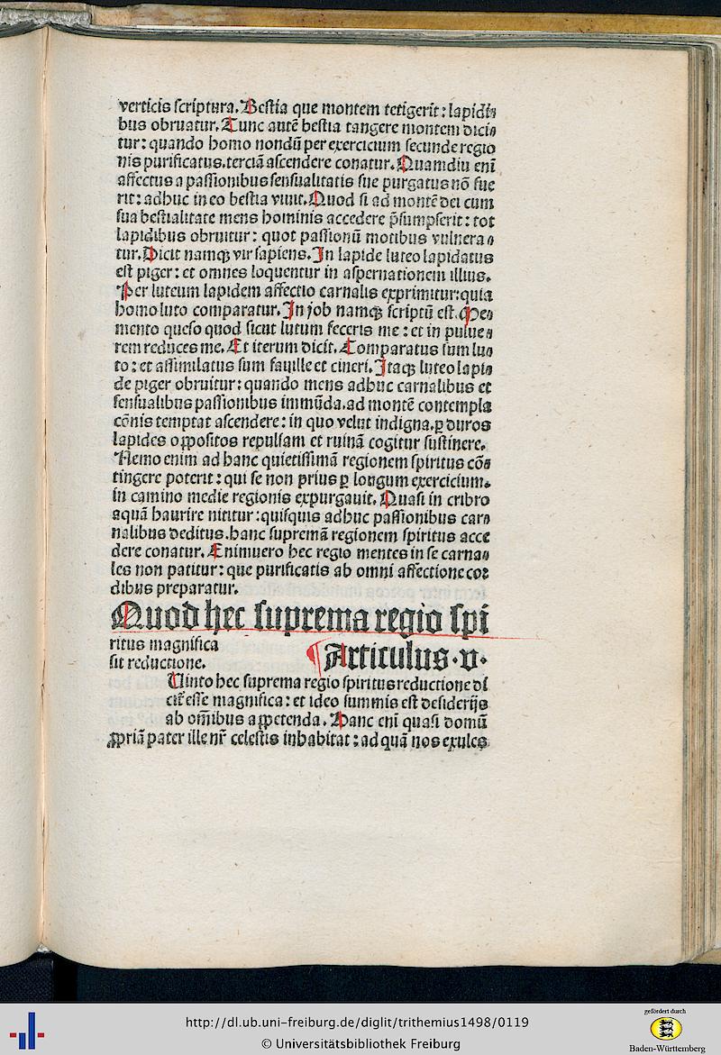 Trithemius, Johannes De triplici regione claustralium et spirituali exercitio monachorum (Mainz