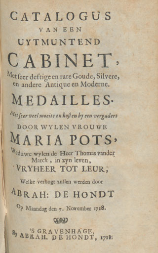Catalogus Van Een Uytmuntend Cabinet Met Seer Deftige En